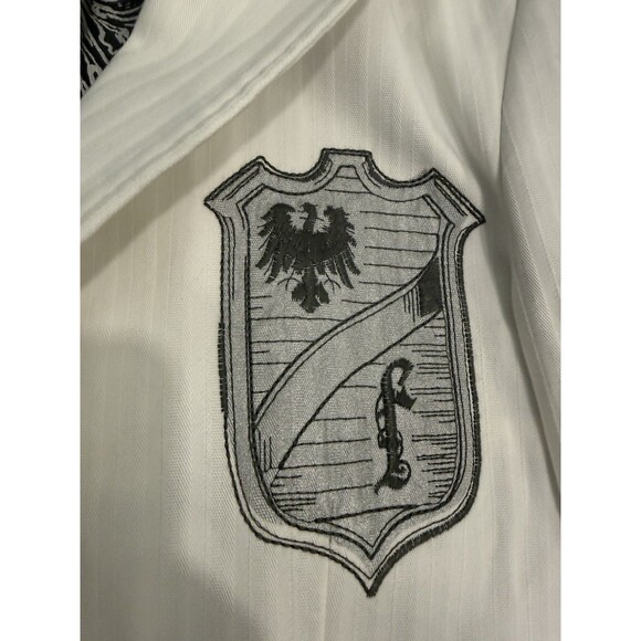 Franky Max White Cotton Blazer Jacket Embroidered Crest Front & Back Size M - Picture 5 of 10